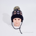 Baby autumn and winter double-layer knitted beanie hat